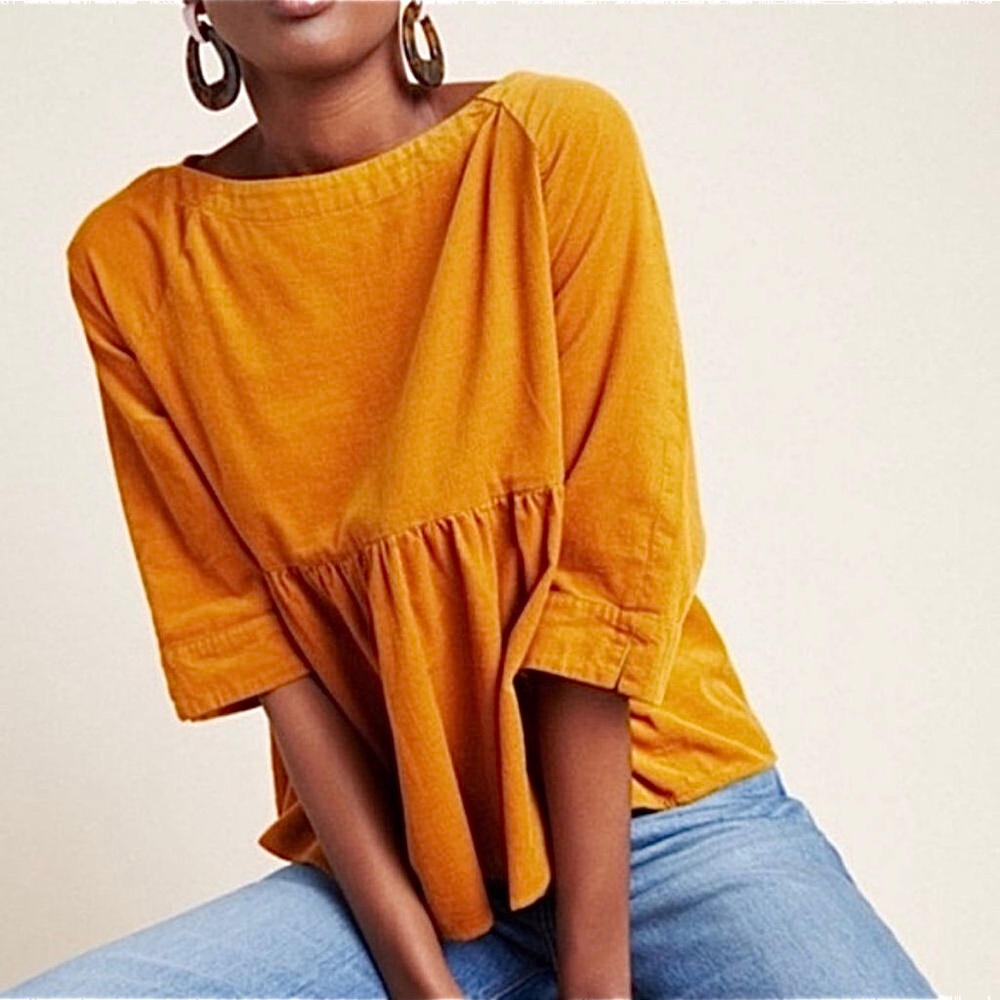 Maeve Corduroy Babydoll Top NWT XSP